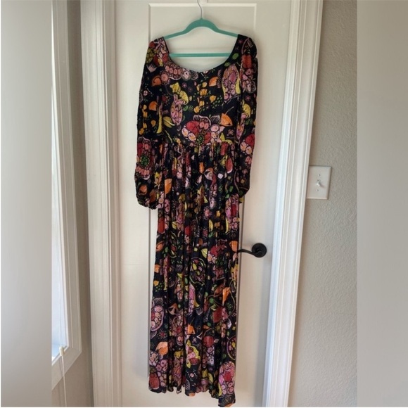 La DoubleJ Wanderlust Lace-Up Devoré Devore Velvet Maxi Dress Size XS - Picture 5 of 15